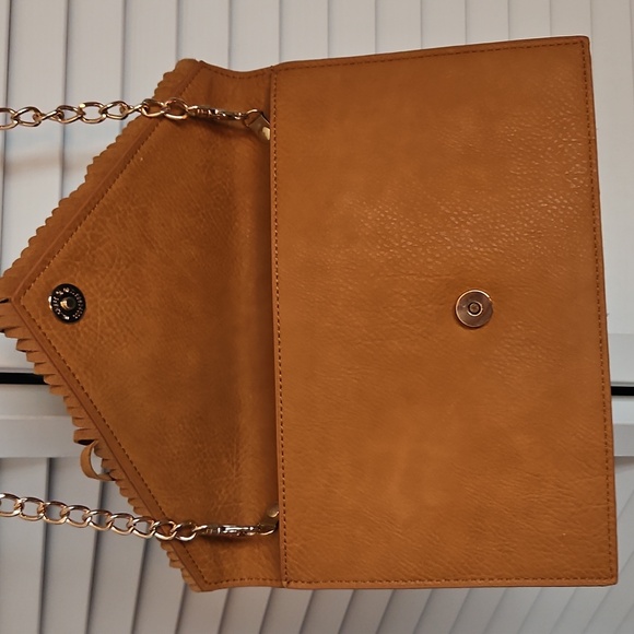 Tan Fringe Envelope Clutch - Picture 4 of 5